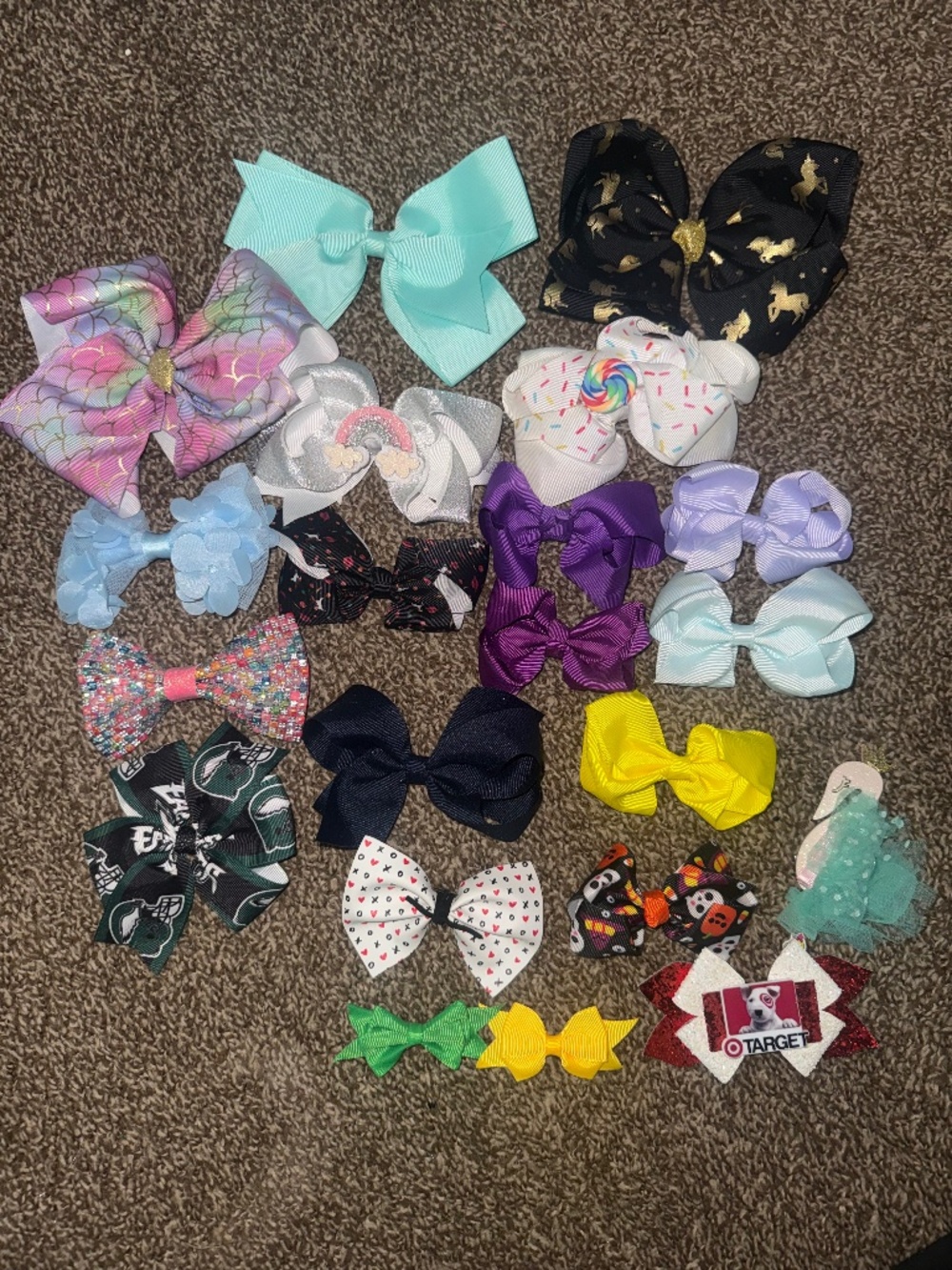 Girls Hair Bow Bundle – 20+ Bows (JoJo Style, Holiday, Glitter, Unicorn, Target)